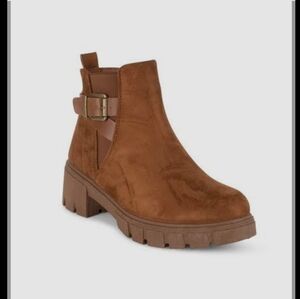 Wanted Brown Heeled Boots with Buckle